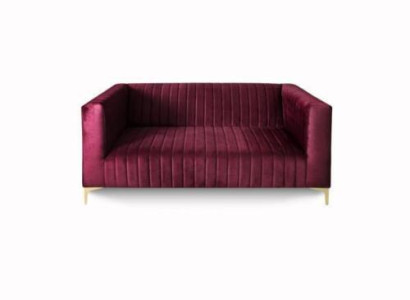 Stylish mega-comfortable 2-seater sofa in purple will be a bright accent in your interior