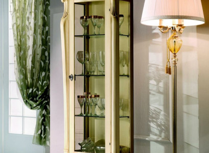 Classic Furniture Italian Furniture Wood Beige Display case Chic display cabinet new