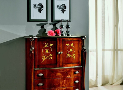 Furniture Wood Style Baroque Chic Wardrobe Chest of drawers Cabinets Designer Italian