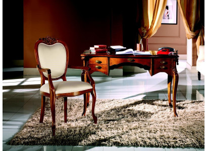 Wood Furniture Luxury Office 2-Piece Set Desk Armchair Italian Luxury
