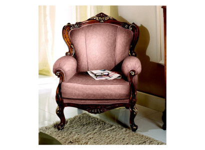 Chic Designer Luxury Baroque Pink Armchair Italian Wood Living room Furniture new
