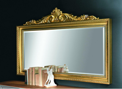 Mirror Wall mirror Baroque Rococo Floorboards Living room Bathroom Wood Glass Design SP6300