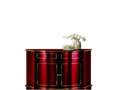 Luxury Italian Wood Furniture Chest of drawers Red Buffet Wardrobe Living room