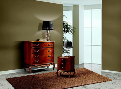 Luxury Italian Furniture Big Chest of drawers Wardrobe with 4 Drawer Wood Brown