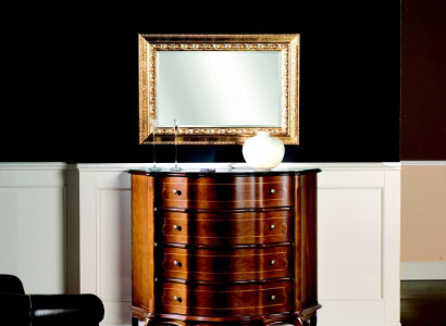 Chest of drawers Wood Furniture Baroque with Mirror 2-piece Suite Luxury Italian