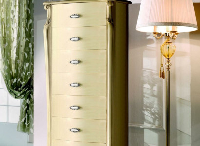 Italian Wood Furniture Chic Chest of drawers 120 cm High with 7 drawers