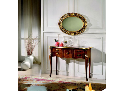 Wood Italian Furniture Style Baroque Luxury Console table Mirror Sideboard 2-piece set new