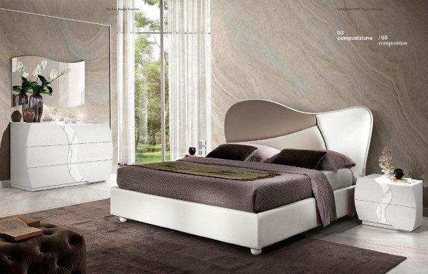 Bedroom Bed Bedside table Chest of drawers Mirror Luxury Suite Double Set 5pcs. new