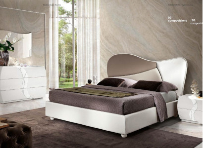 Bedroom Bed Bedside table Chest of drawers Mirror Luxury Suite Double Set 5pcs. new