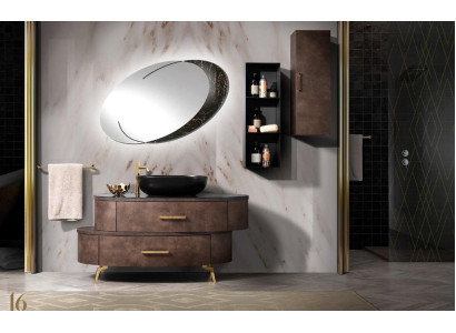 Design Bathroom Furniture Bathroom 2 pcs. Set Suite Chest of drawers Washbasin Black