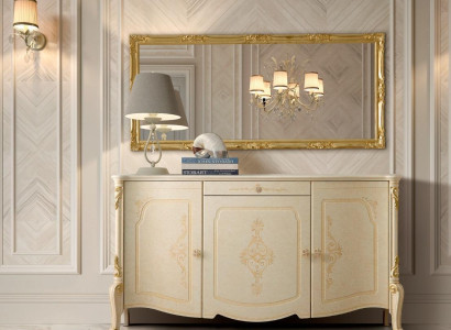 Koommode with Mirror Wood Chests of drawers Furniture Wardrobe Bedroom Black Sideboard