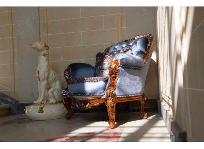 Design Luxury Classic Lehn Textile Armchair 1 Seater Sofa Upholstery Sofas Single Seater