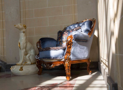 Design Luxury Classic Lehn Textile Armchair 1 Seater Sofa Upholstery Sofas Single Seater