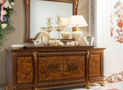Chests of drawers set Italian furniture 2 pieces. Chest of drawers with Mirror Solid wood Sideboard