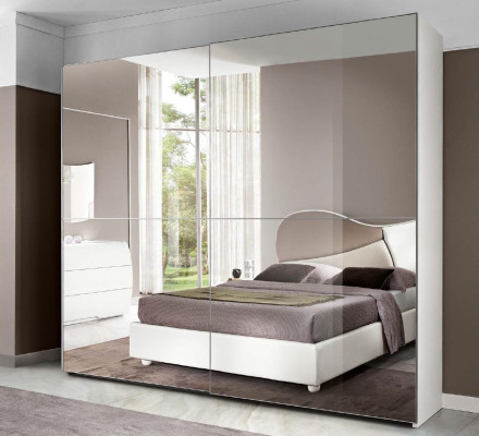 Mirror Cabinet Wardrobe Sliding Doors Cabinets Wood Design Modern Wardrobe