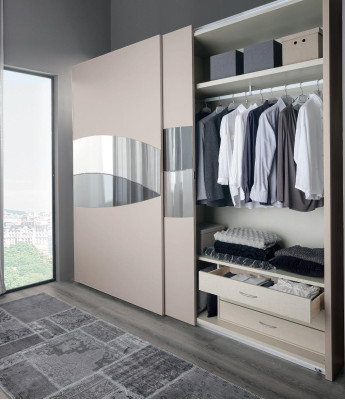 Wardrobe with Sliding Doors Bedroom Wood Wardrobe Cabinets Wood Mirror