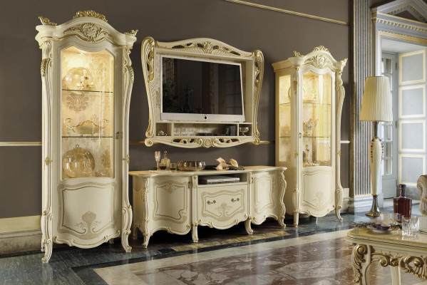 Chests of drawers Cabinets Glass Design Wardrobe Baroque Rococo Display case Chests of drawers Vitrinen