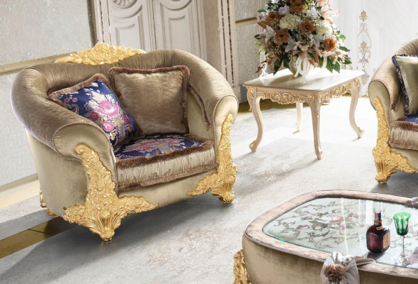 1 Seater Armchair Design Art déco Chair Upholstery Club new Relax Fabric Textile Lounge