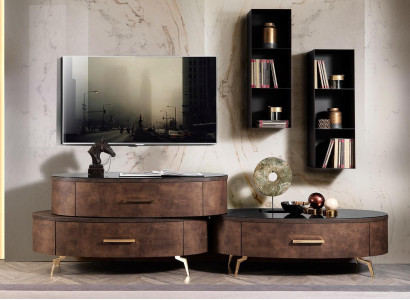 Design Wall unit Sideboard TV cabinet Lowboard Sideboard 4 pcs. Set of wall shelves new
