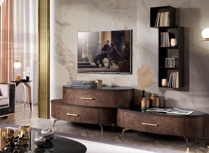 Living room Set Design 2x Chest of drawers Wall shelf Wall unit Shelf Cabinets 4pcs.