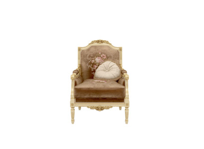 Classic r Designer Armchair from Wood with carved details