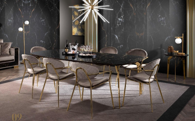 Luxury Dining table Modern Dining room Kitchen Ess Tables Design Table Glass 250 cm XXL