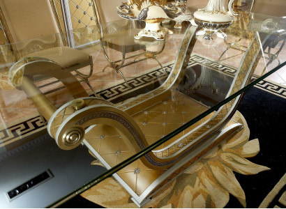 Classic r Designer XXL Big Table Glass Table Tables Dining room Baroque Rococo new