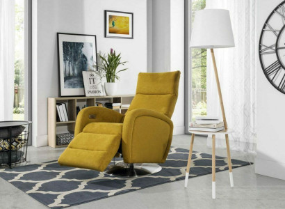 Armchair Lounge Designer Chair Upholstery Sofa 1 Seater Relax Swivel TV Fabric