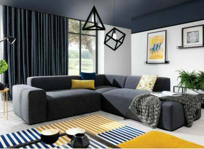 Corner sofa L-shape Sofa Living landscape Suite Upholstery Fabric Design Modern