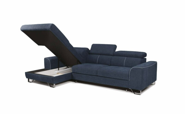Stylish, very soft, ultra comfortable corner sofa in fashionable and luxurious upholstery