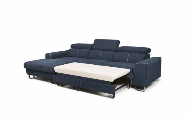 Stylish, very soft, ultra comfortable corner sofa in fashionable and luxurious upholstery