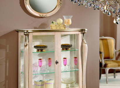 Furniture Wood Style Baroque Display Case Glass Cabinet Chest of Drawers Cabinets Italian