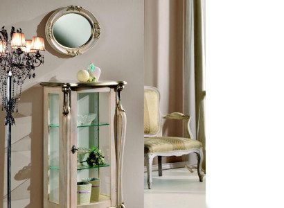 Furniture Wood Style Baroque Shelves Glass Cabinet Display Case Glass Cabinet Italian Furniture