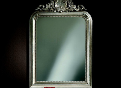 Classic r Design Mirror Wall mirror Baroque Rococo Luxury Furniture Wood Frame Silver