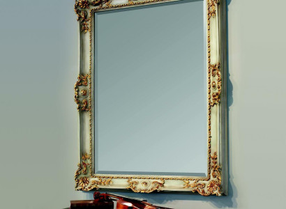 Mirror Wall mirror Designer Floorboards Living room Bathroom Wood Design 88x118 Baroque
