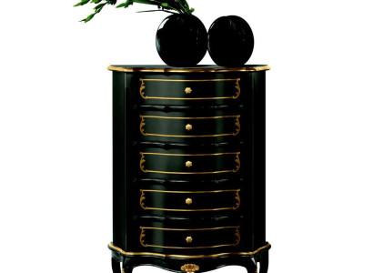 Italian Furniture Style Baroque Black Designer Wardrobe Chest of drawers Furniture