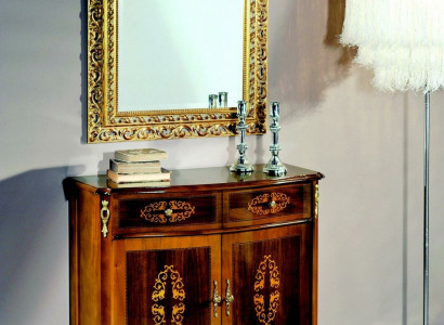 Chest of drawers Wood Furniture Baroque with Mirror Luxury Italian Furniture 2-piece Suite