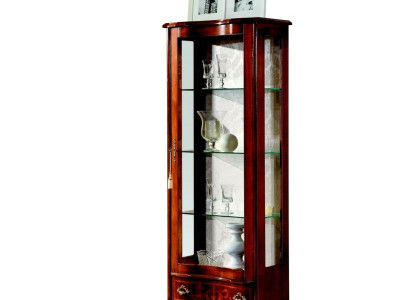 Luxury Wood Display case Brown Wardrobe Glass Doors Design Sideboard Italian Furniture
