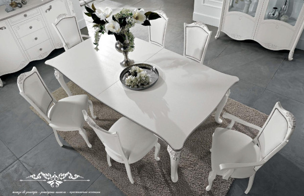 Dining table Real wood Furniture White Table Dining room Classic Dining tables Tables Wood