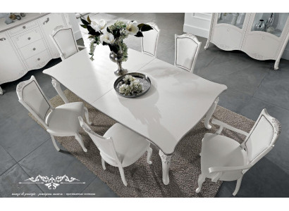 Dining table Real wood Furniture White Table Dining room Classic Dining tables Tables Wood