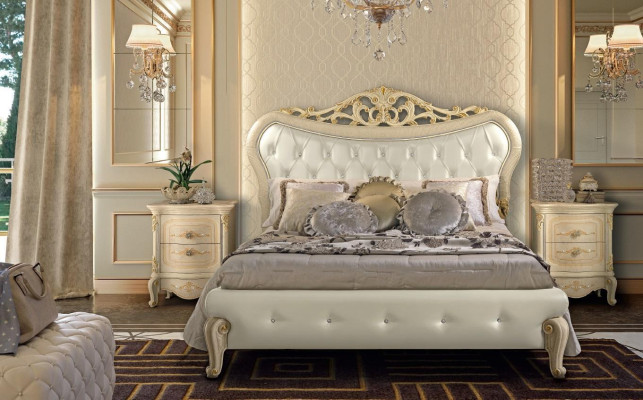 Chesterfield Bed Upholstery Design Luxury Double Hotel Beds Italian Wood new