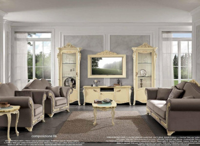 tv Wardrobe Wood TV cabinet Wall unit Living room Classic Design Set 2pcs. Beige new