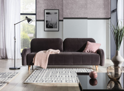 The luxurious large sofa bed is made of high-quality material