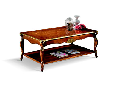 Design Wood Italian Furniture Baroque Style Brown Coffee table Living room Table new