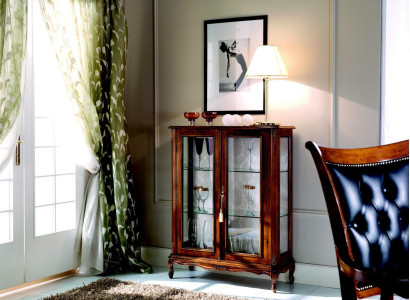 Designer Non Display Case Wood Brown Sideboard Glass Doors Luxury Italian Furniture