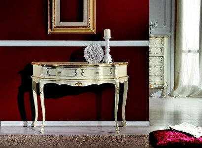 Design Furniture Style Baroque Luxury Console table White Wood Italian Table Tables