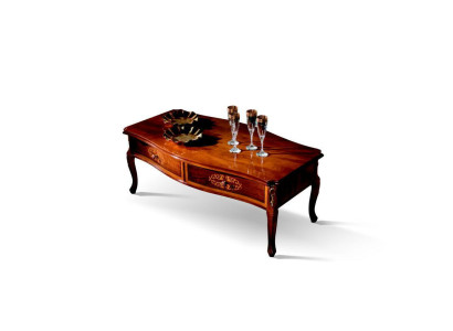 Wood Italian Furniture Baroque Style Brown Coffee table Living room Table new