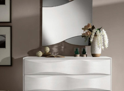 Luxury Set Chest of drawers with Mirror Chests of drawers Console Suite Wood Modern Design White