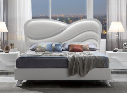 Double bed Bed bed frame Bed frame e White Double Modern Luxury Italy style new