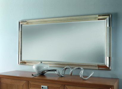 Designer Mirror Sideboard Baroque Mirror Living Room Shelf Luxury Mirror Silver